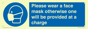 Please wear a face mask otherwise one will be provided at a charge